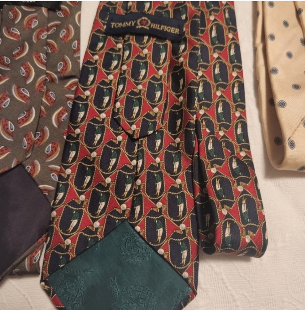 4 Mens Silk Ties DIOR TOMMY HILFIGER - Picture 2 of 10